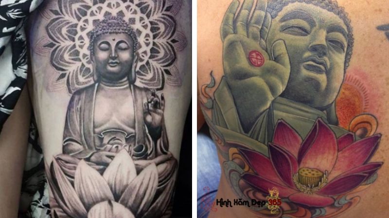 HCM]Hình xăm dán tattoo kín lưng 34x48cm Phật Bà (Mua 1 tặng 1 mini tattoo)  | Lazada.vn